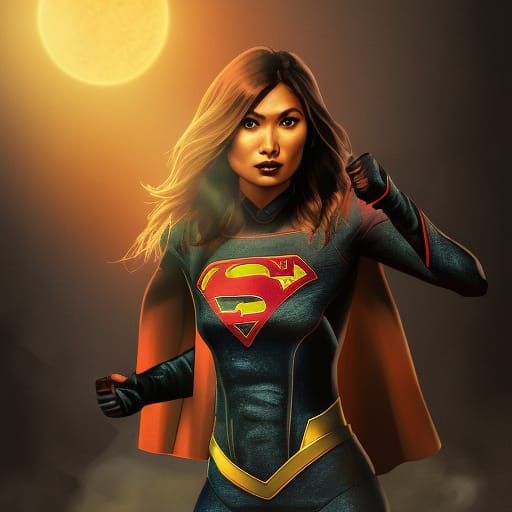 Gemma Chan as Dark Supergirl: Digital Illustration