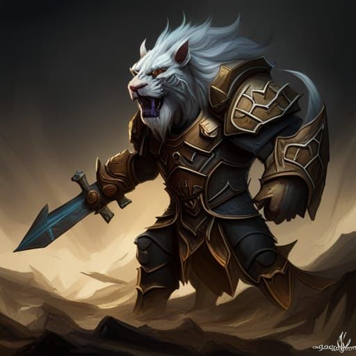 Charr Guardian Portrait in Dark Fantasy Style