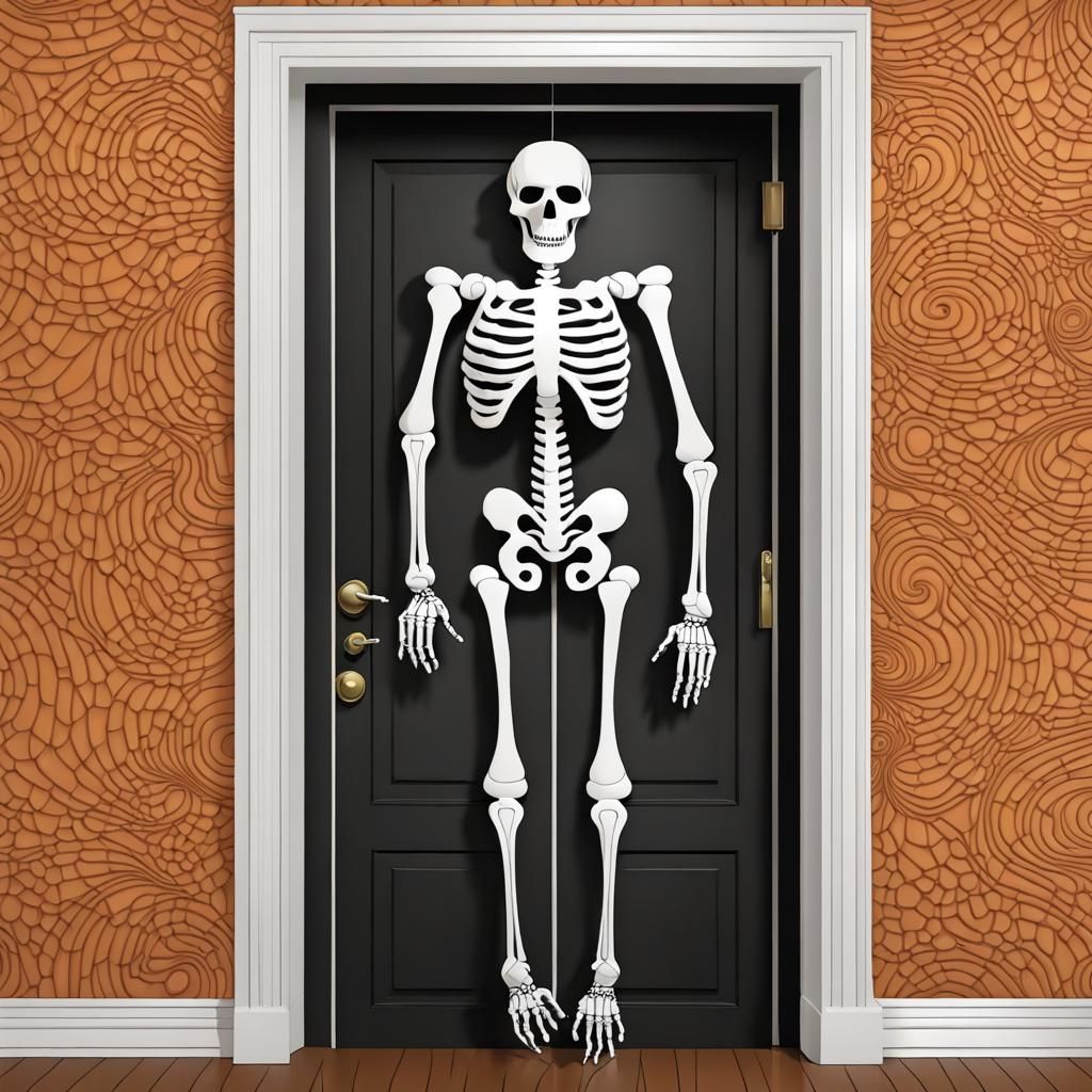 Halloween Skeleton Decoration with Abstract Vector Design