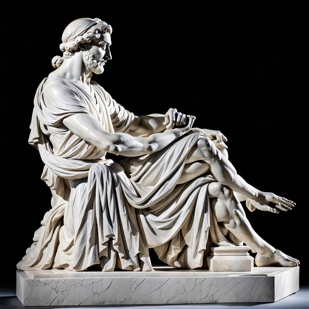 Sappho: Marble Sculpture of an Ancient Greek Poet