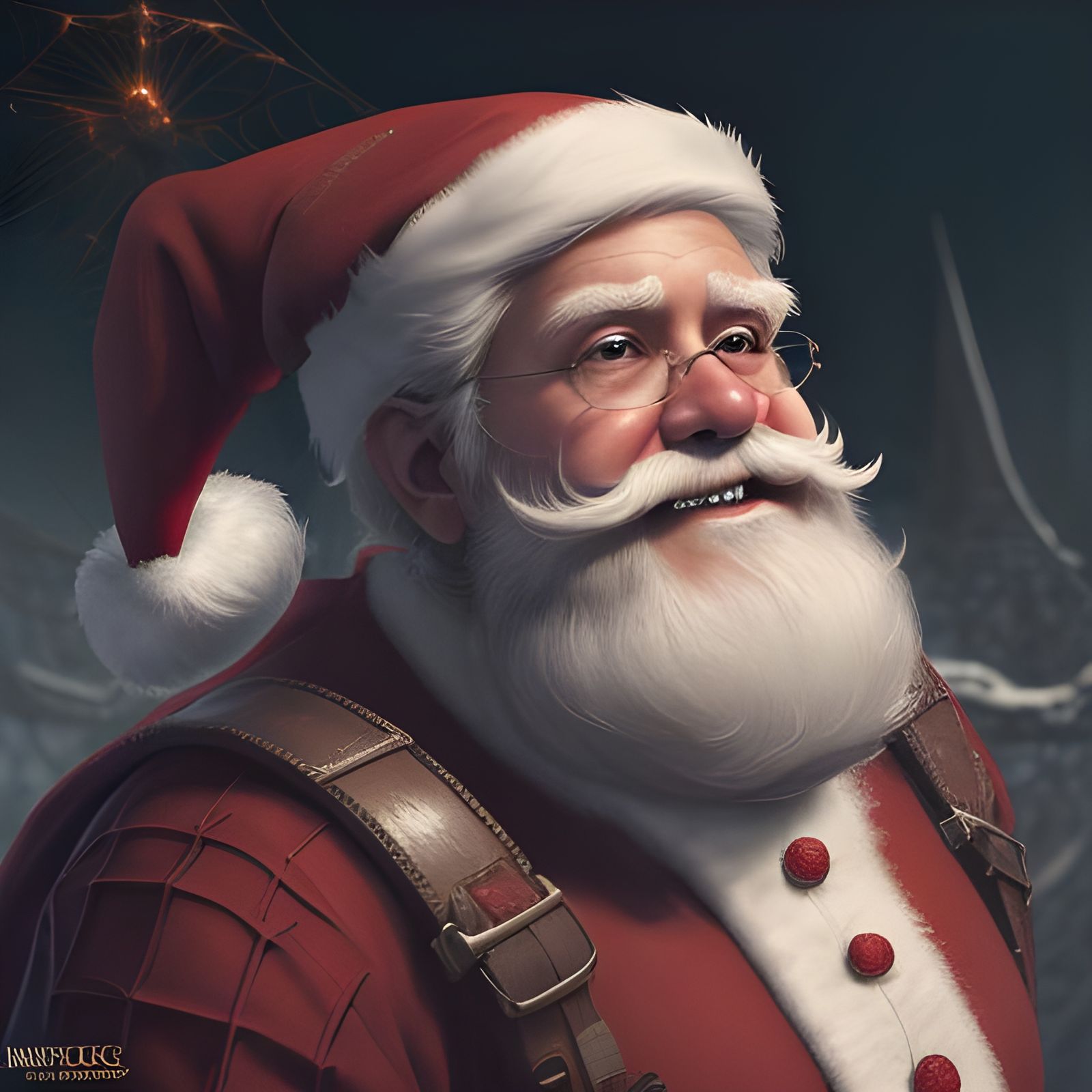 Santa Claus in Spiderwebs: Detailed Matte Painting