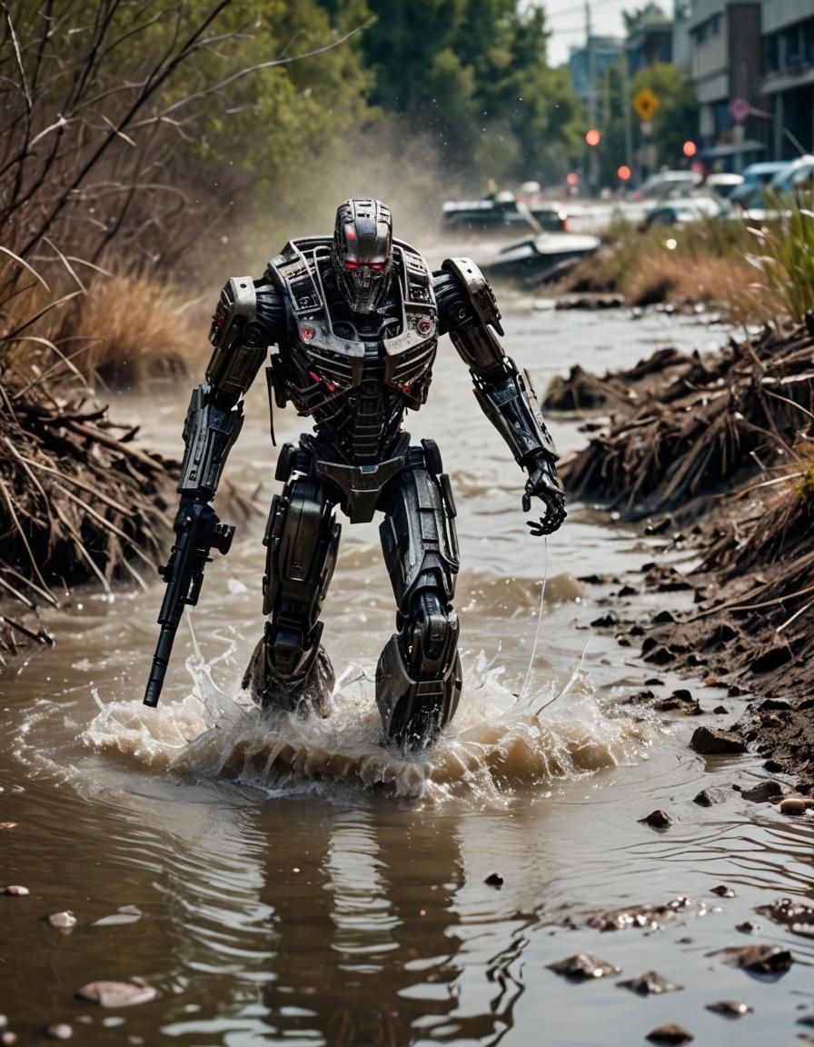 Fleshless T-800 terminator combat-chassis from the terminato...