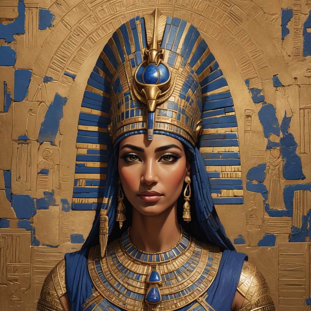 Egyptian Portrait of Queen Gilukhipa in Royal Regalia