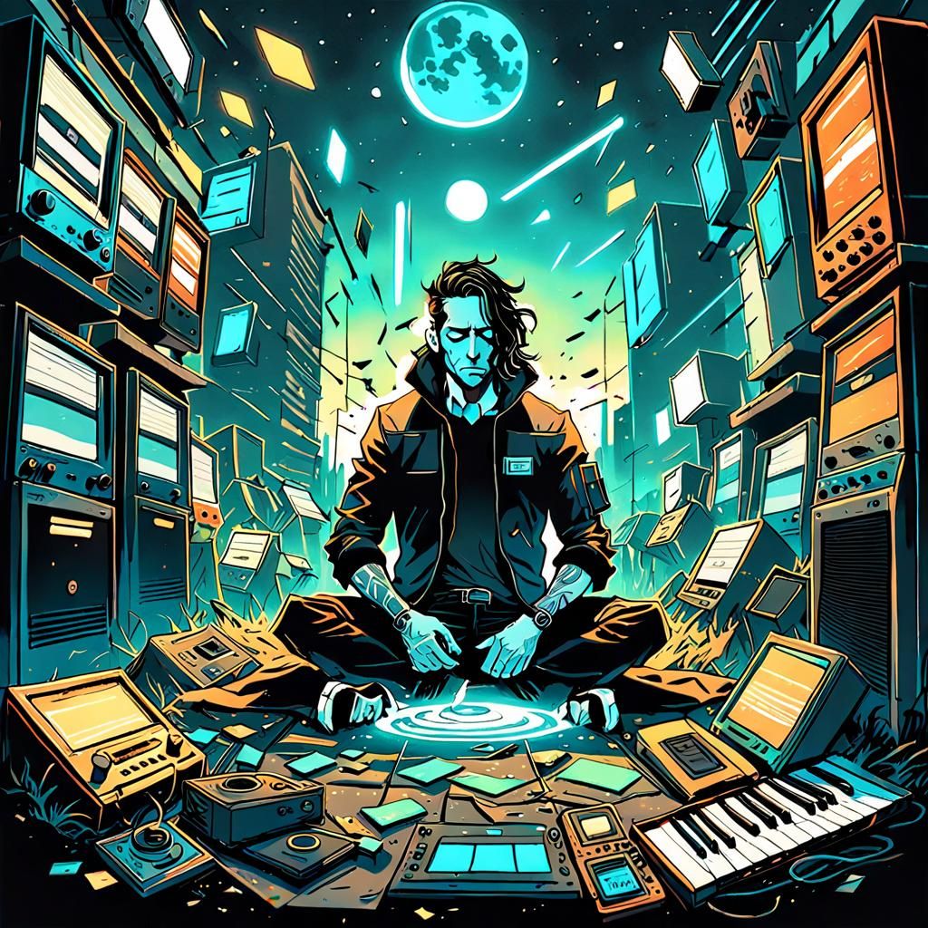 Best of 2023 Music Playlist as Mixed Media Art