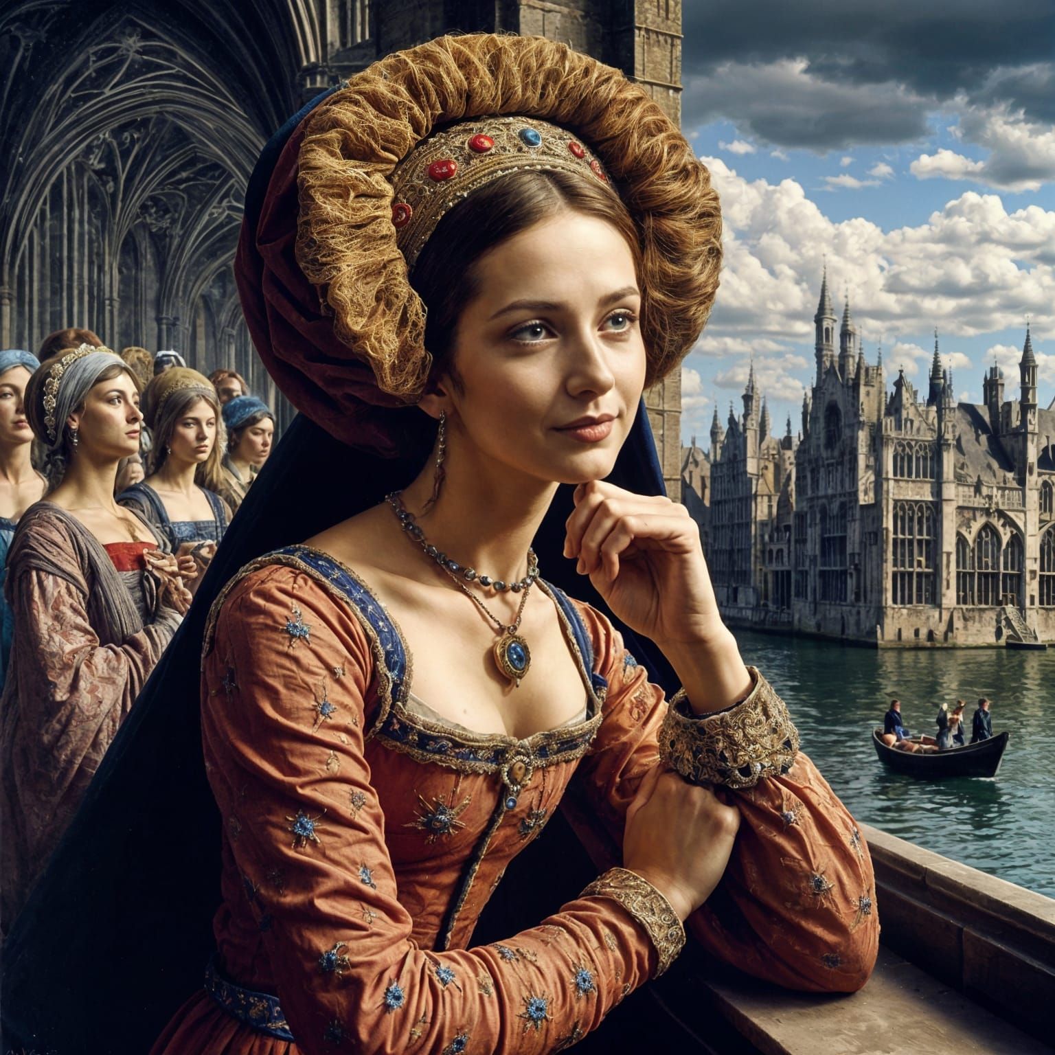 A 15th Century Woman in Elegant Bruges Attire