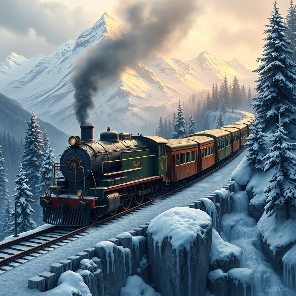 Vintage Diesel Train Conquers Treacherous Mountain Tracks in...