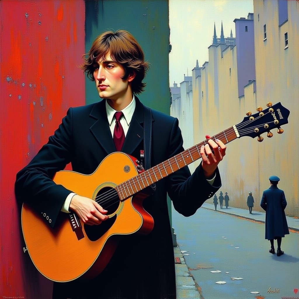 John Lennon Portrait in Pop Art Style