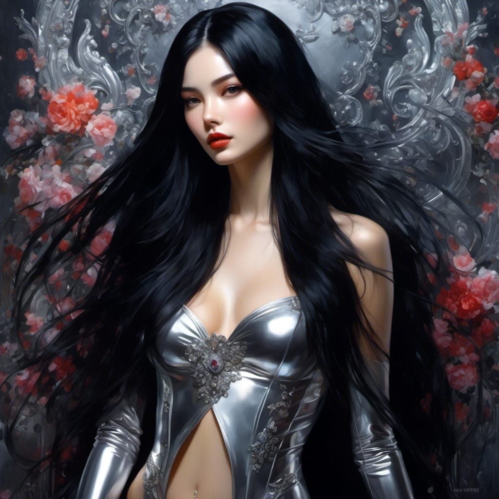 Gothic Portrait of Russian Woman in Latex