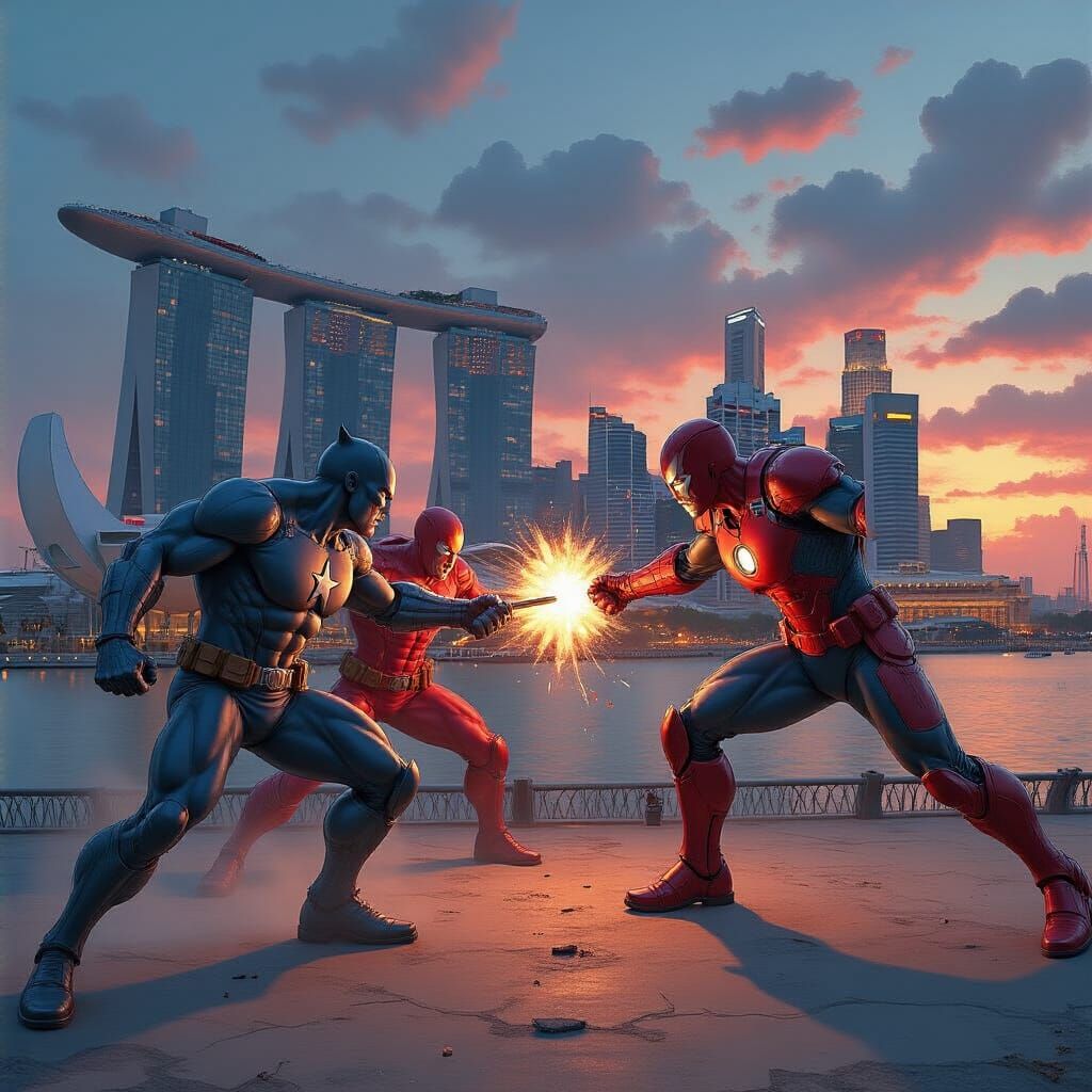 Marvel Heroes Battle at Marina Bay Sands