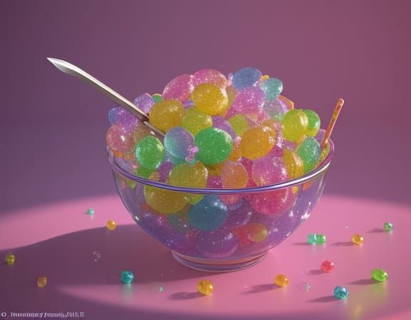 Whimsical Candy Landscape in Vibrant 3D