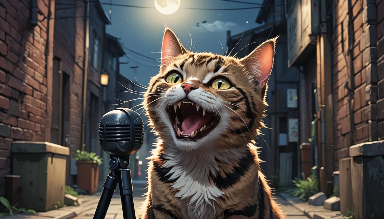 Stray Cat Sings Under the Moon, Anime Style