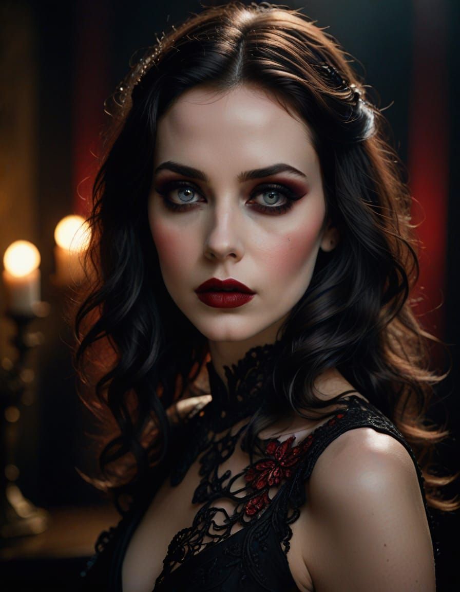 Gothic Beauty in a Dark, Sultry Atmosphere