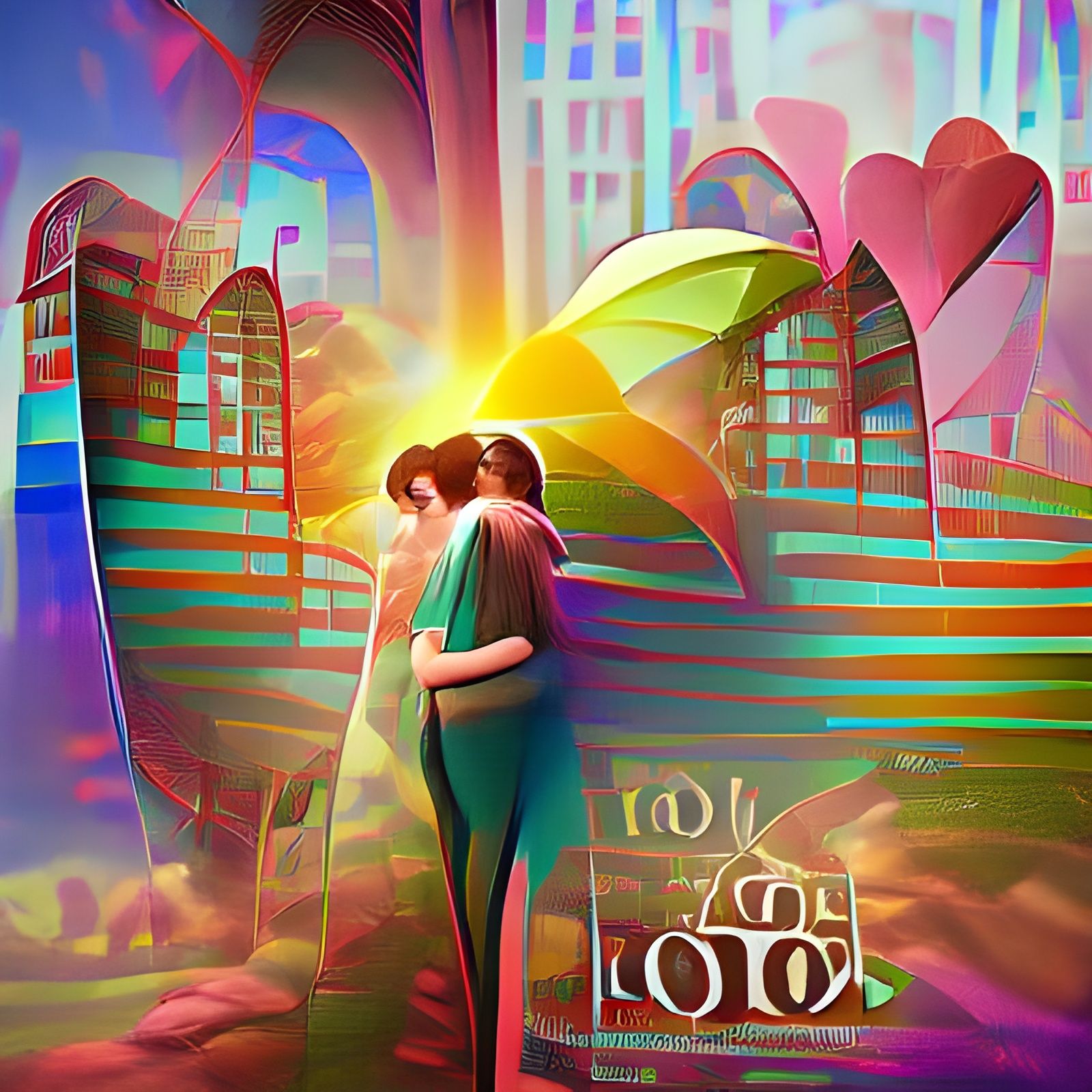 Art Deco Illustration of Lost Love in 8K