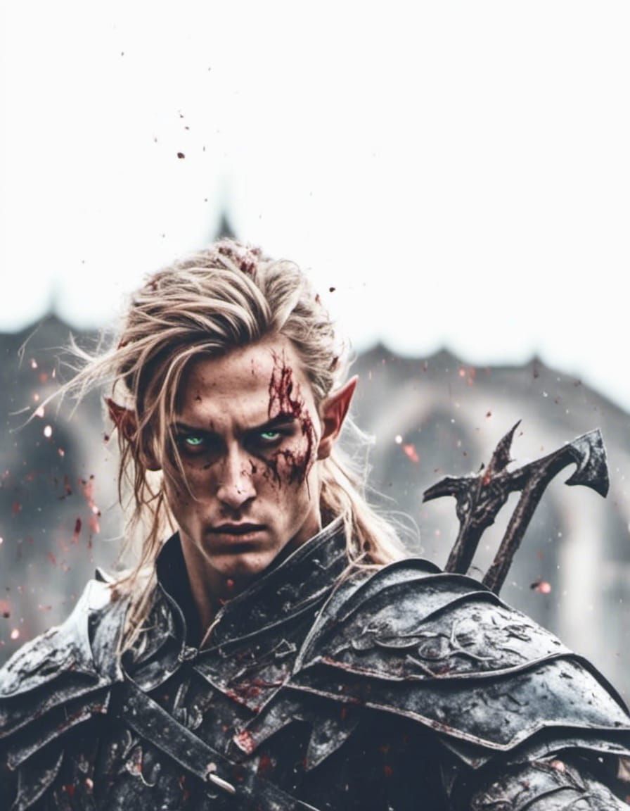 Gritty Male Elf Paladin