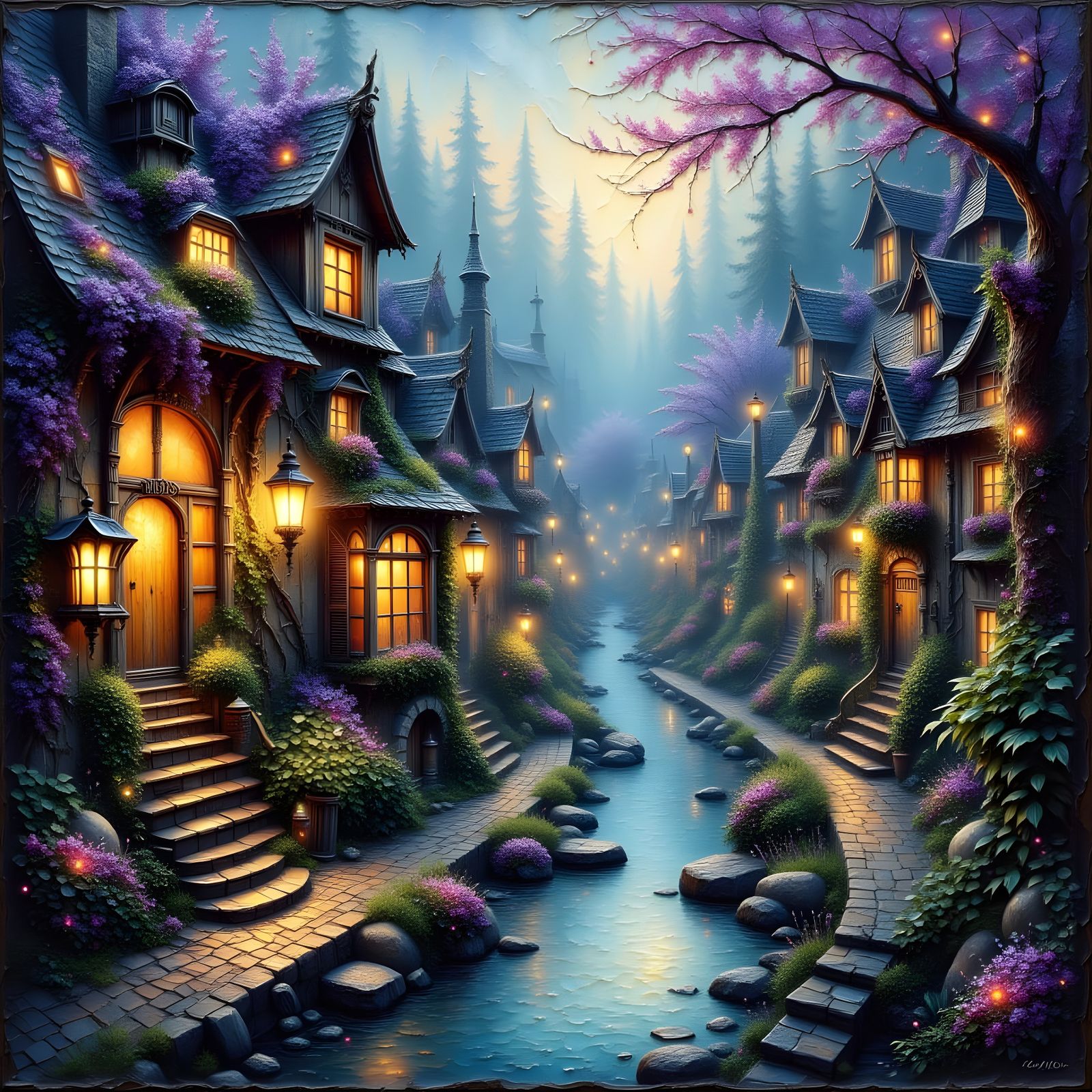 A painting of The enchanted village…