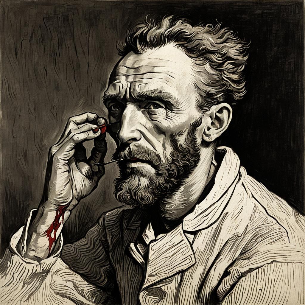 Emotional Self-Portrait in Post-Impressionist Style