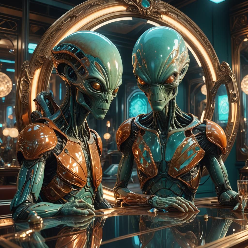 Alien Reflection in Mirror, Eighties Style