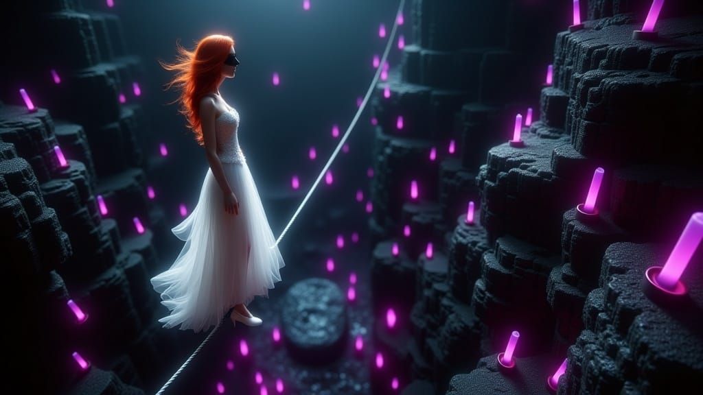 Ethereal Goddess on Tightrope of Dreams
