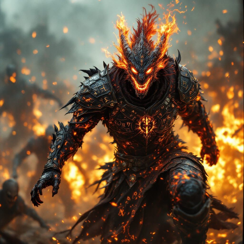 Dragonborn Warrior Battles Skeletons in Cinematic Film Still