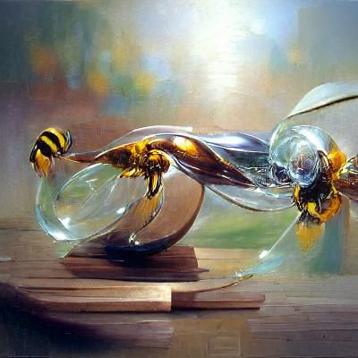 Glass Bee: Oil Painting in Gurney Style