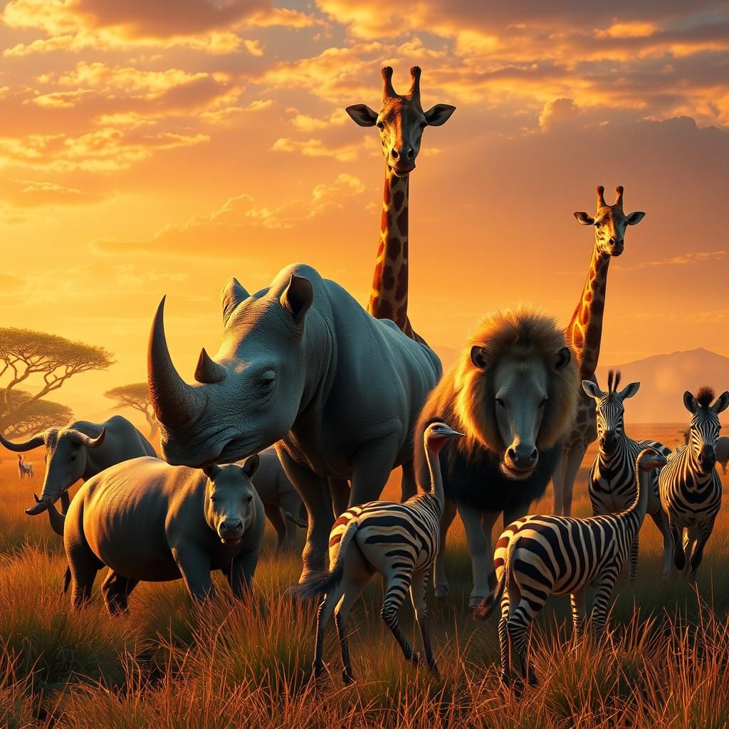 African Wildlife at Dusk: Digital Concept Art