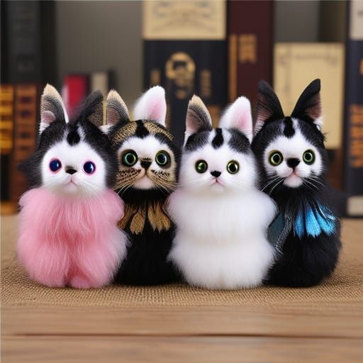 Gothic Rococo Plush Kitten Toy: A Frankenkitty Creation