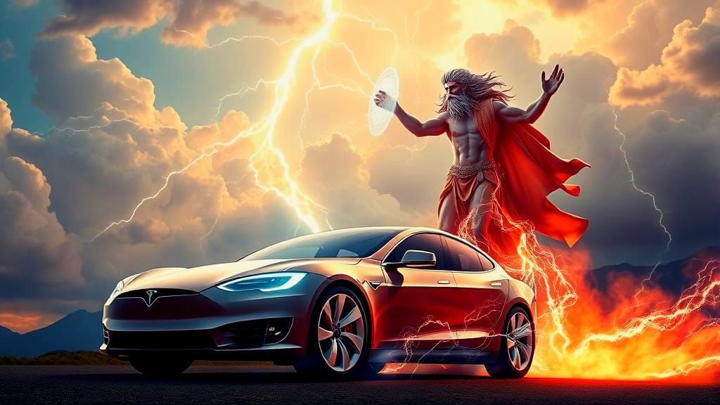 Godly Electric Storm in a Futuristic Landscape