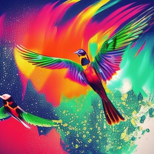 Hyperrealistic Birds in Flight, Sharp Focus