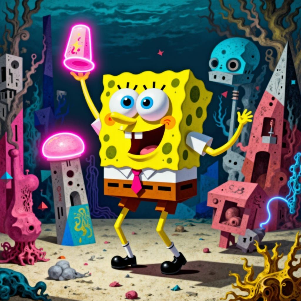 SpongeBob Does the Macarena in Abstract Style