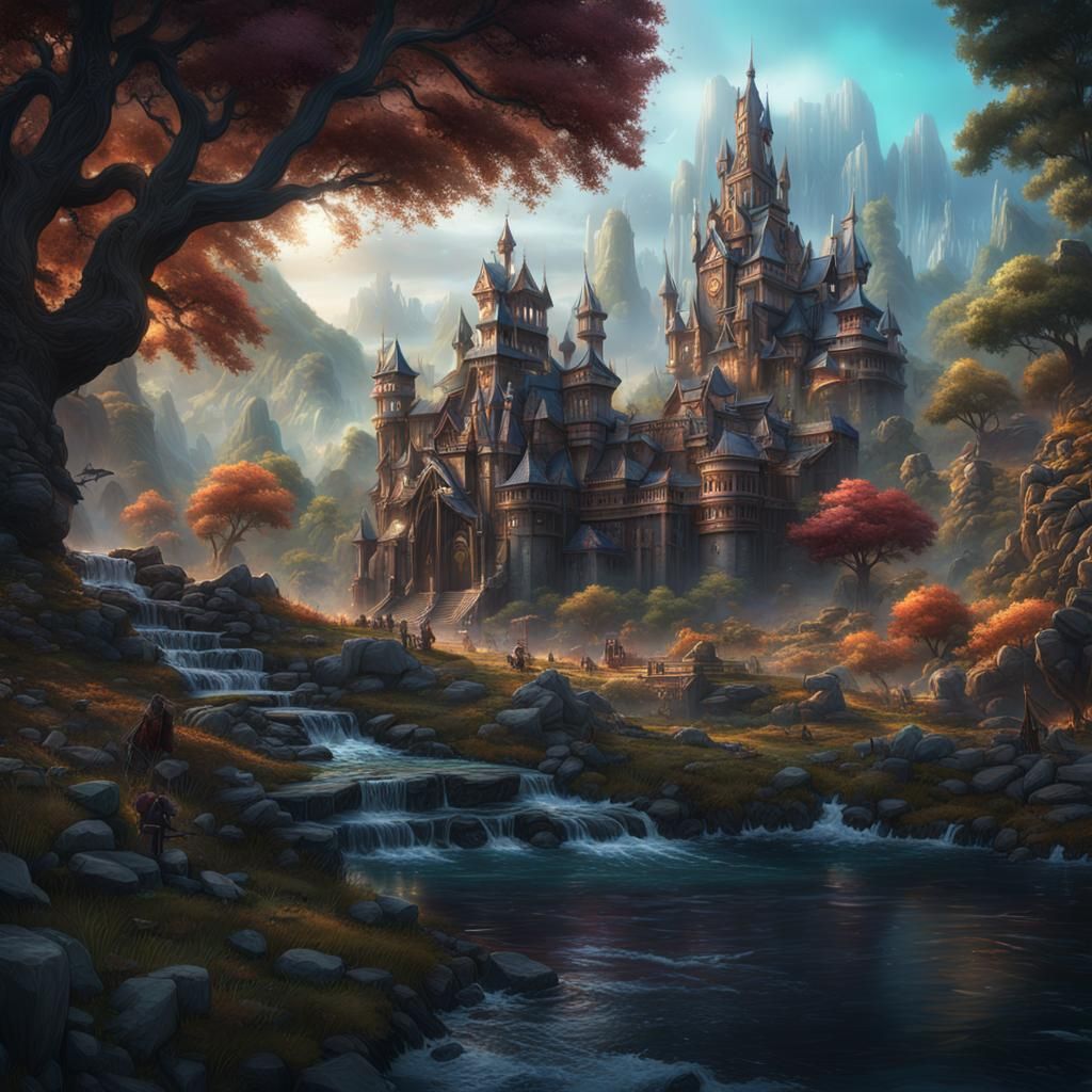 Fantastical Matte Painting with Intricate Details