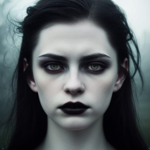 Gothic Vampire Portrait in Moody, Atmospheric Lighting