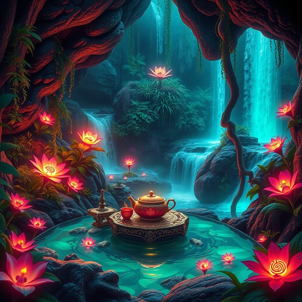 Psychedelic Tea Ceremony in a Hidden Grotto