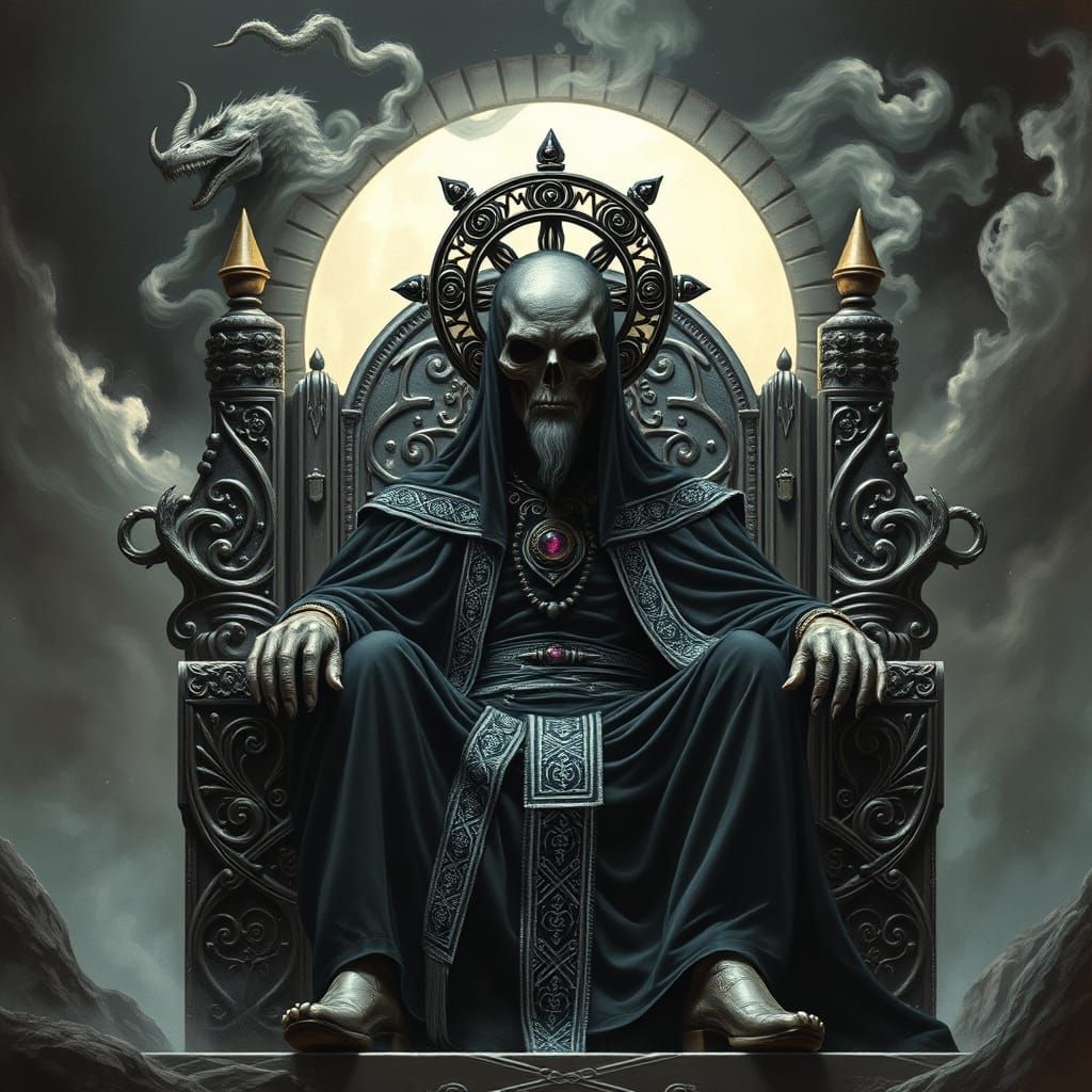 Pluto: King of the Underworld in Dark Fantasy Style