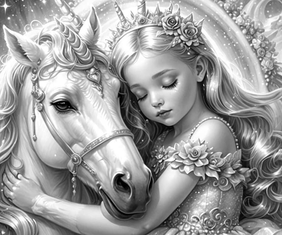Baby Princess and Unicorn in Candyland Art