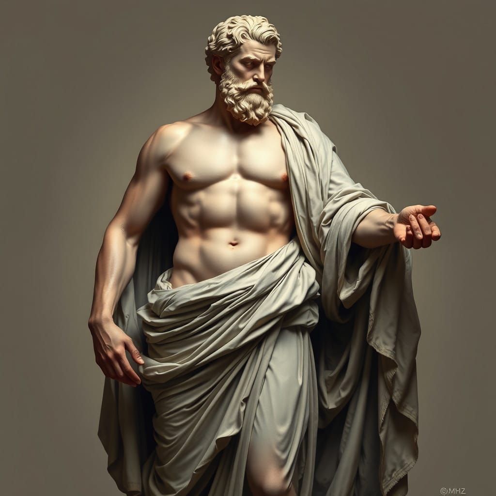 Classical Greek Warrior in Baroque Lighting