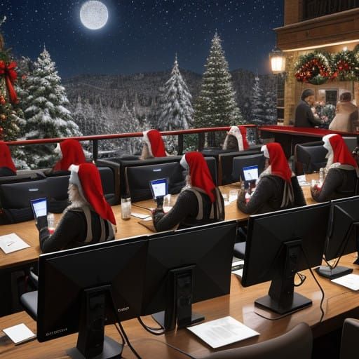 NightCafe Christmas Nine Moderators Working Hard