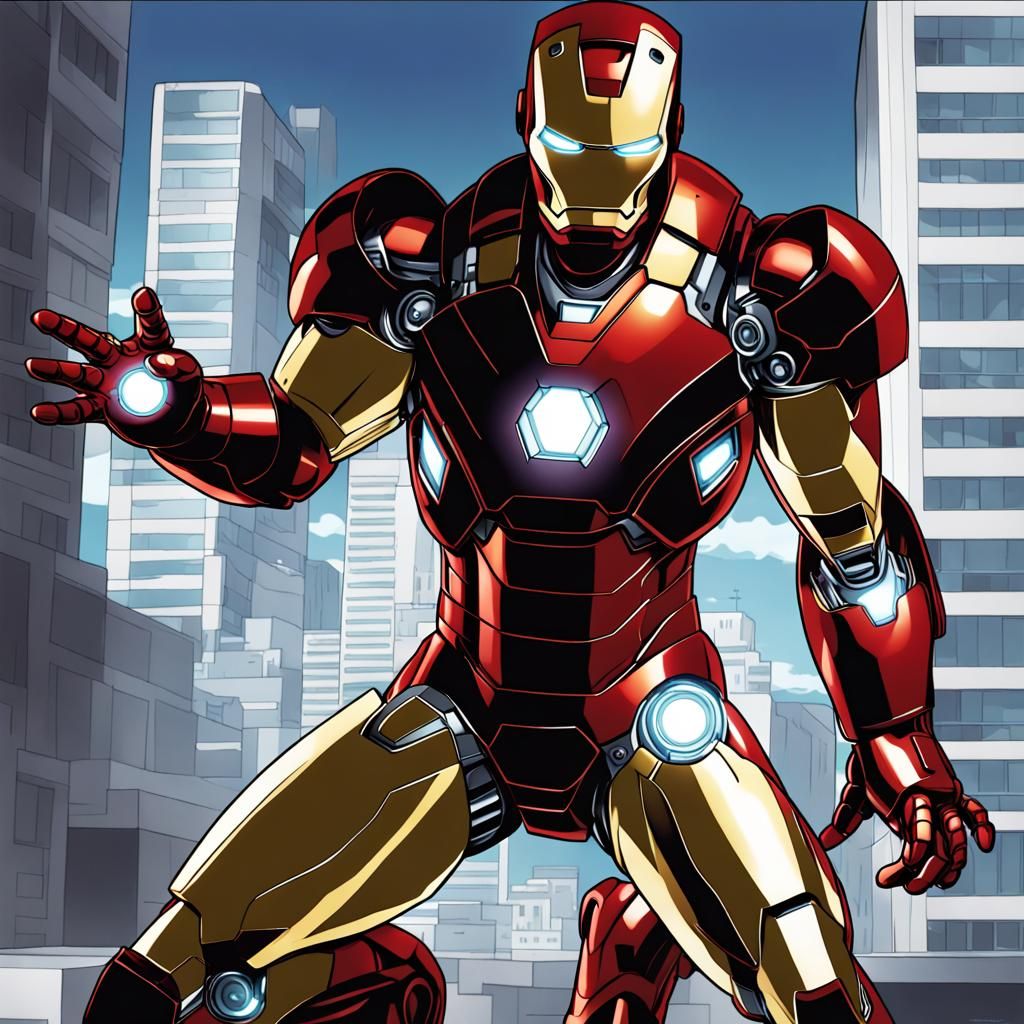 Iron-Man in Anime Key Visual Style
