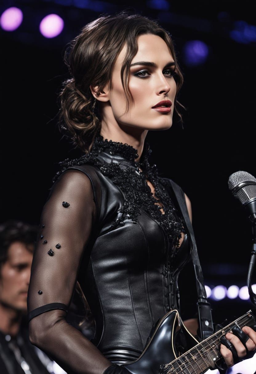 Keira Knightley as Rockstar Pop Singer on Stage