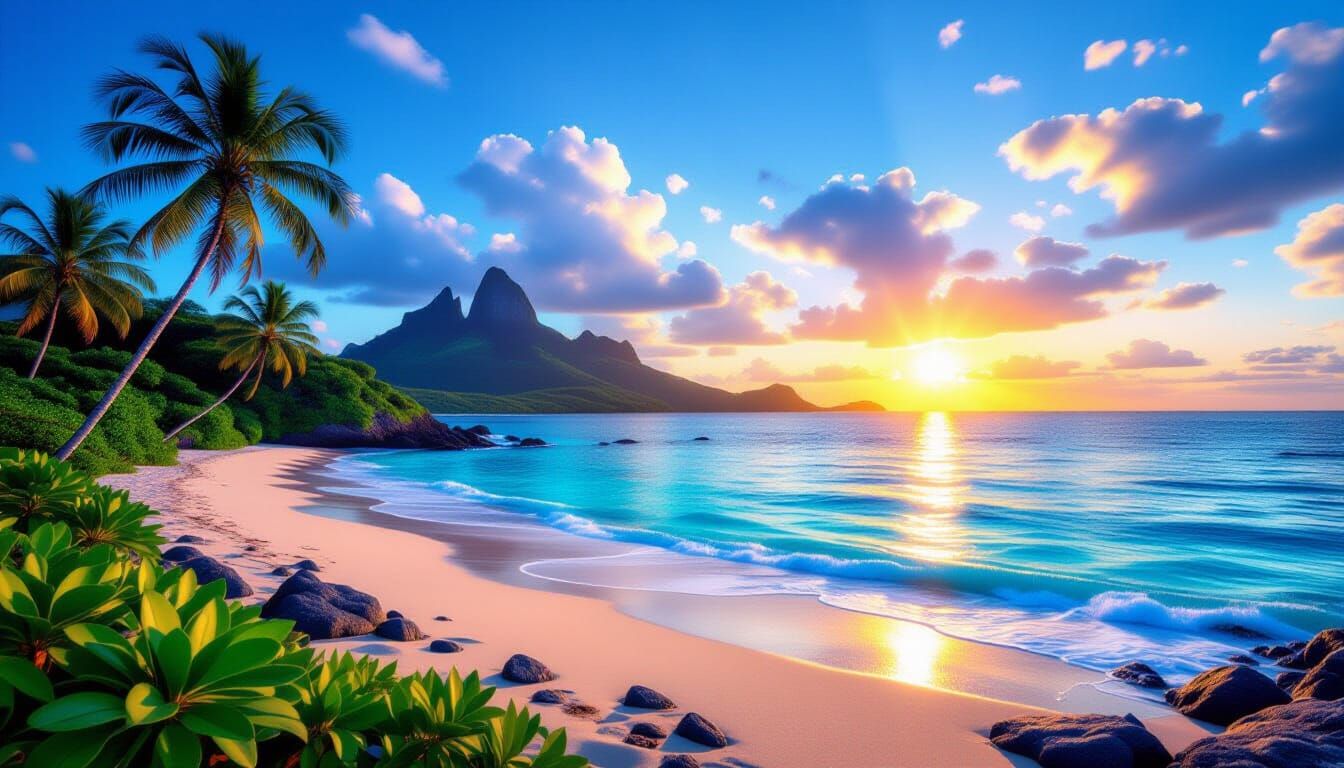 Iridescent Indigo Island: An Inspirational Scene