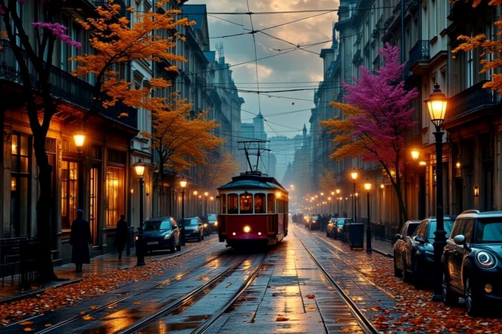 Streetcar in Fall, 1 like