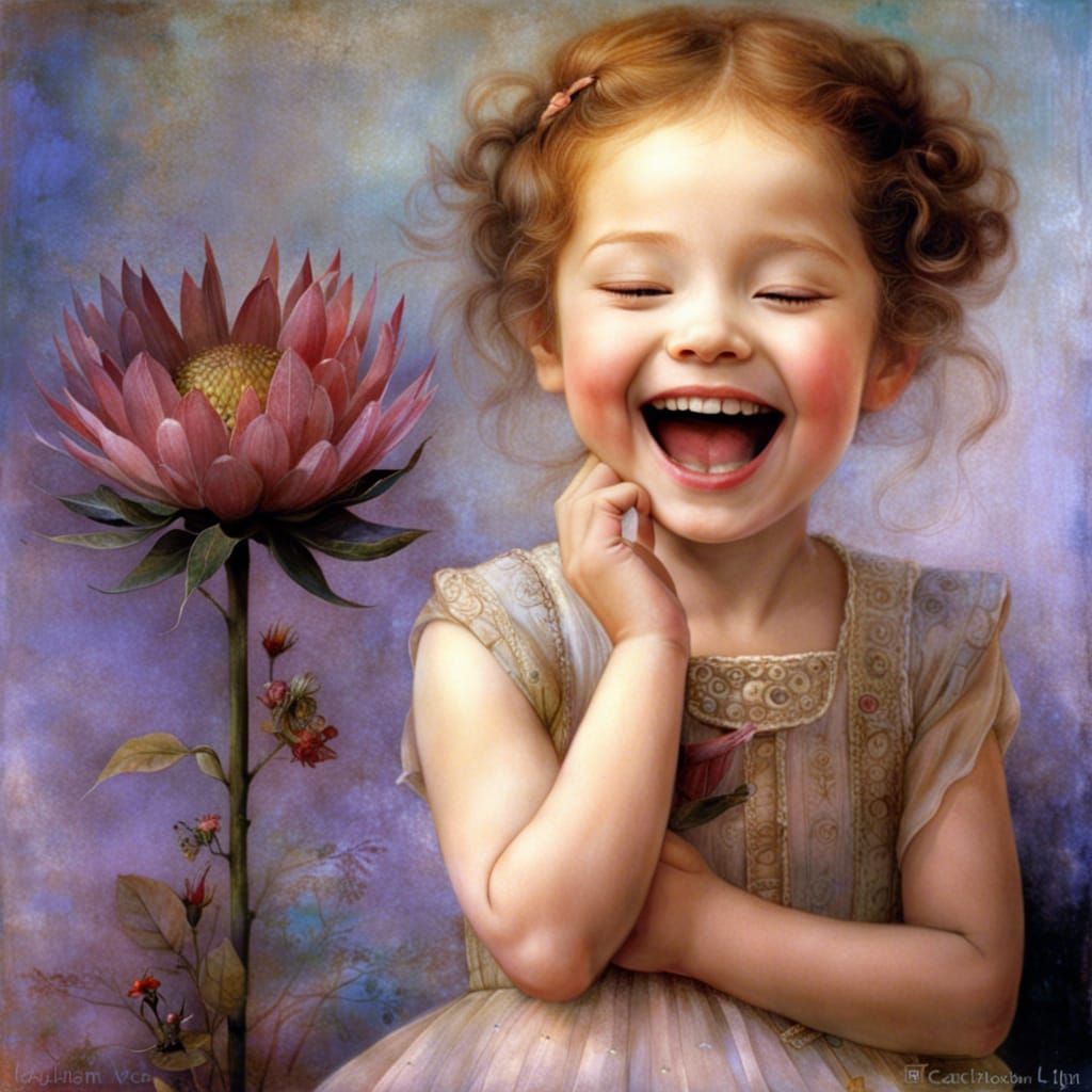 Girl in Garden, Visionary Art Portrait