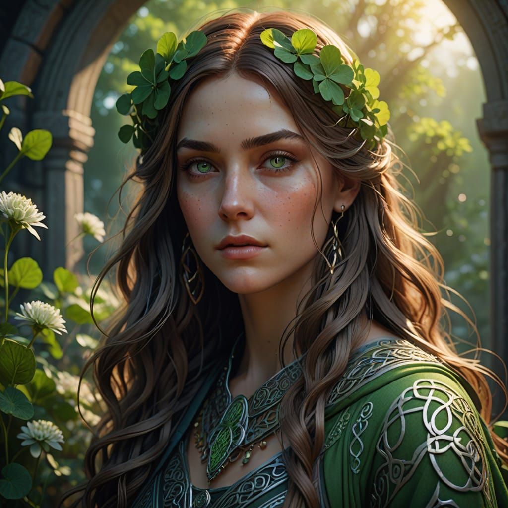 Goddess of Whispers in Art Nouveau Elegance