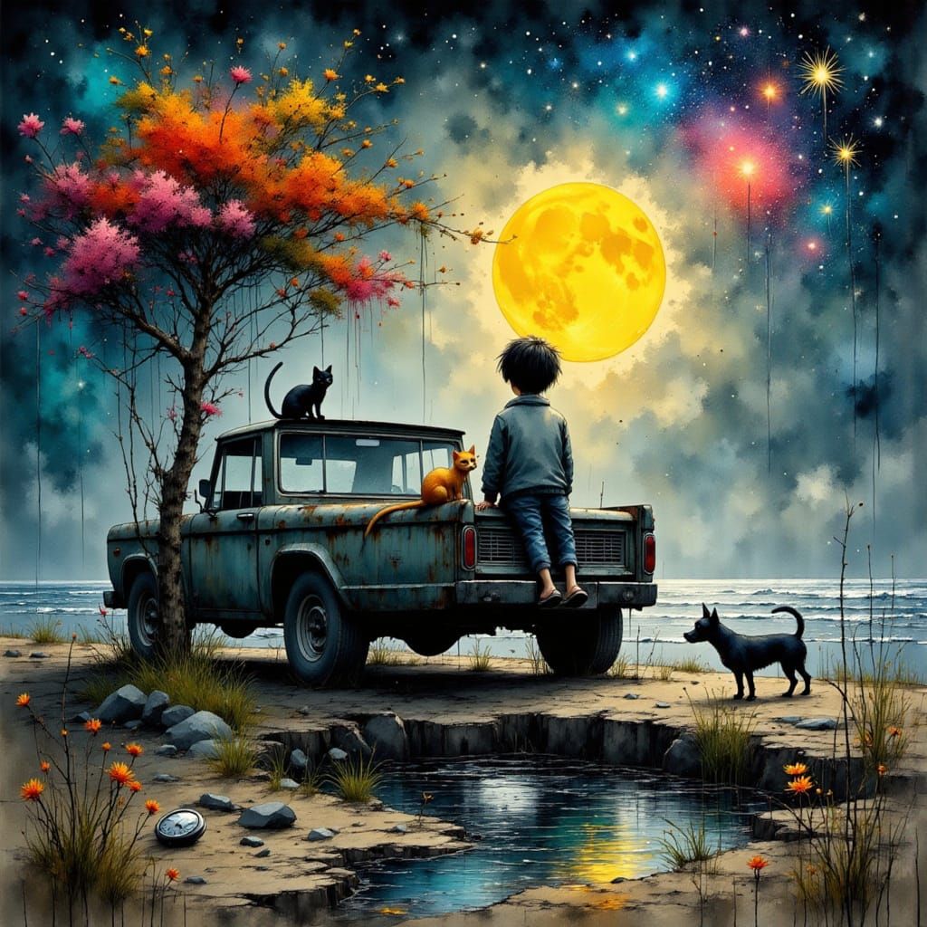 Looking out into the sky with the Cats