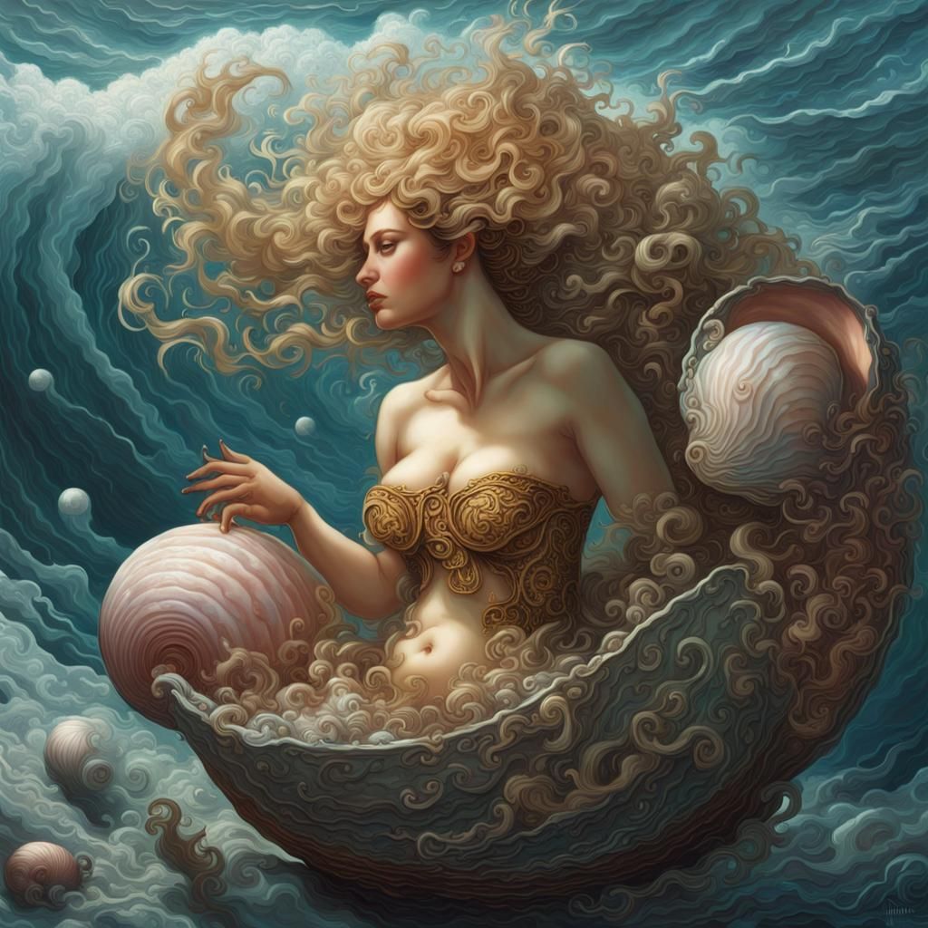 Birth of Aphrodite: Renaissance Cyberpunk Masterwork