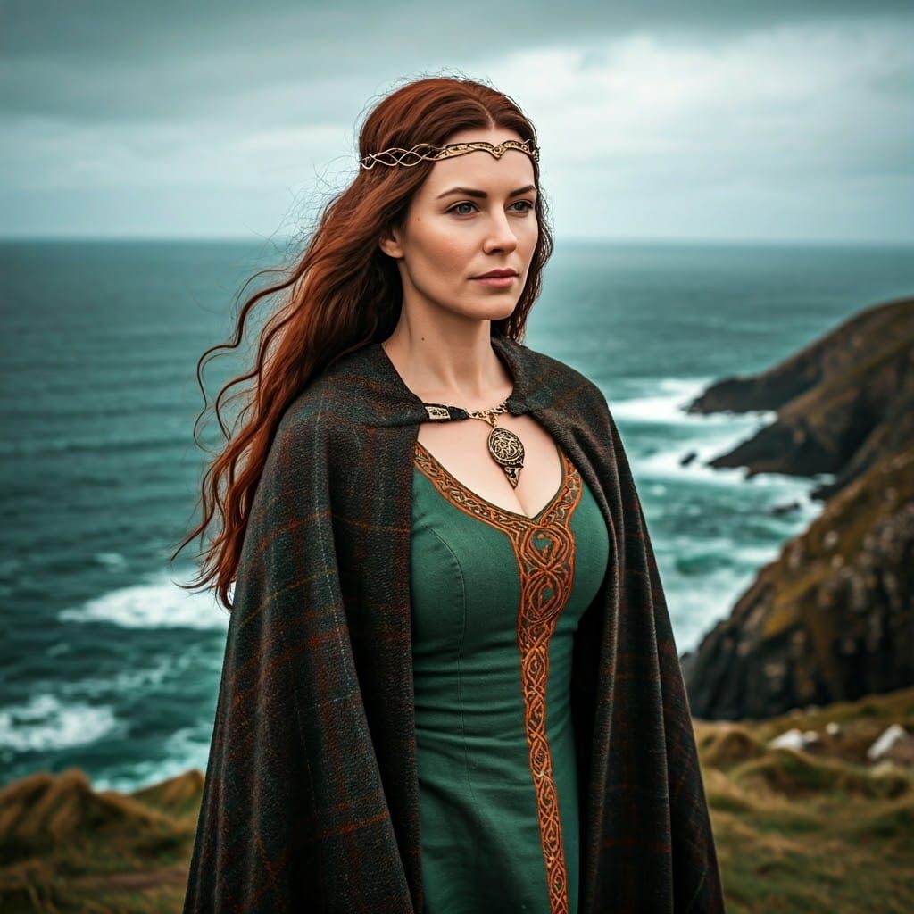 Mór Muman on Dunmore Head: Hyperrealistic Digital Painting