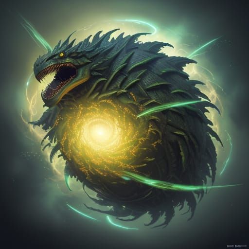 Glowing Storm Entity Unfolds as Swirling Vortex of Seeds