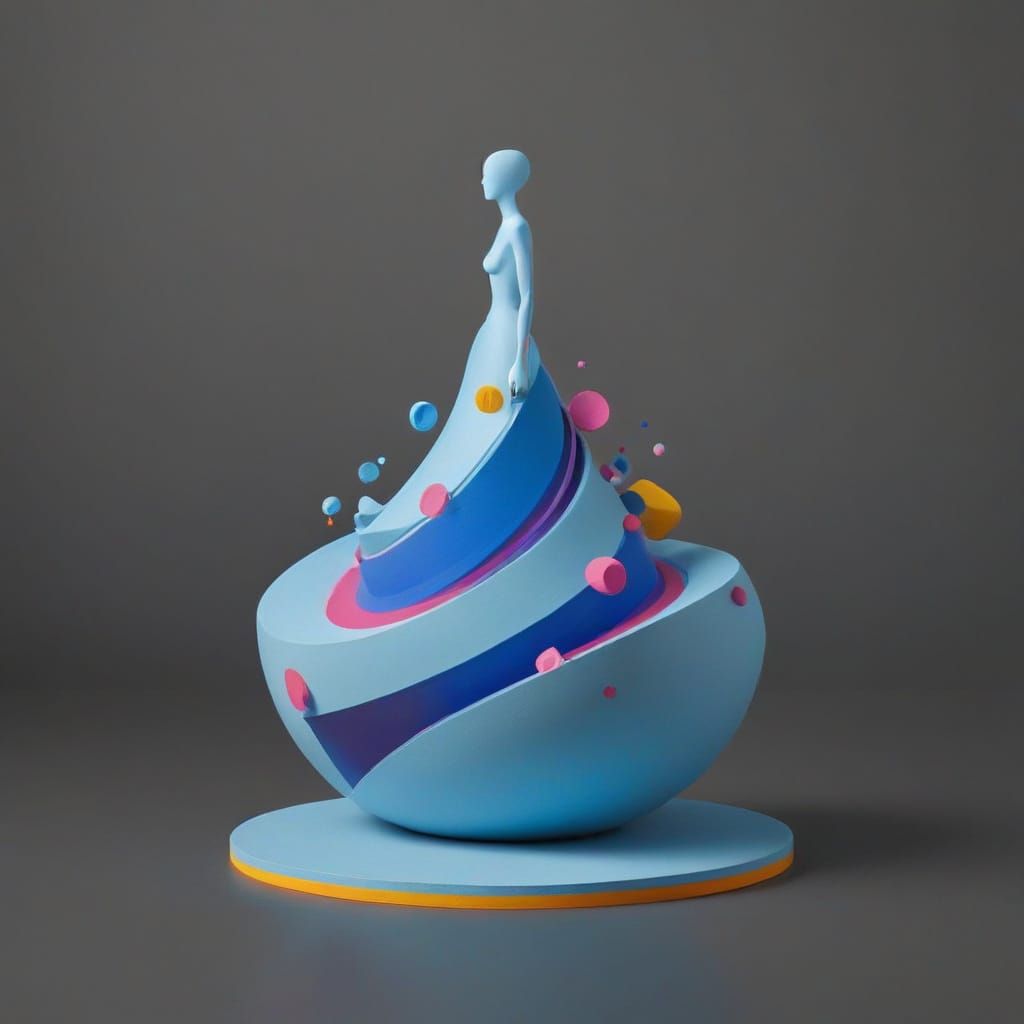 Surreal Blue Form Defies Perception in Minimalist Sculpture