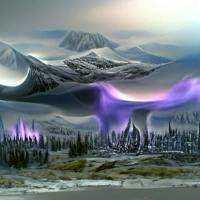 Plasma Tundra: Detailed Matte Painting Landscape