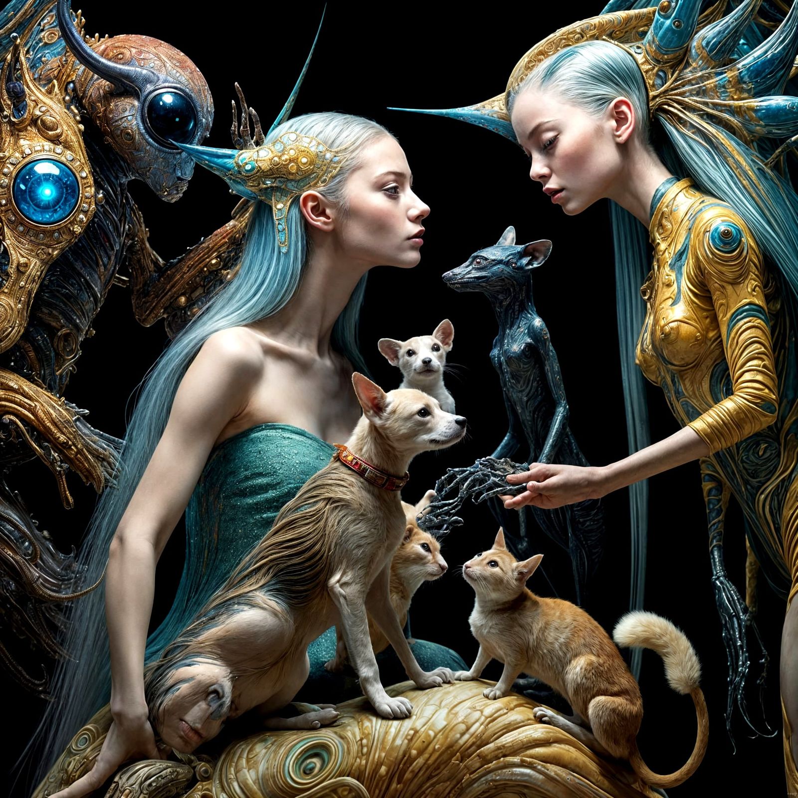 Abstract Alien Portraits with Bizarre Pets