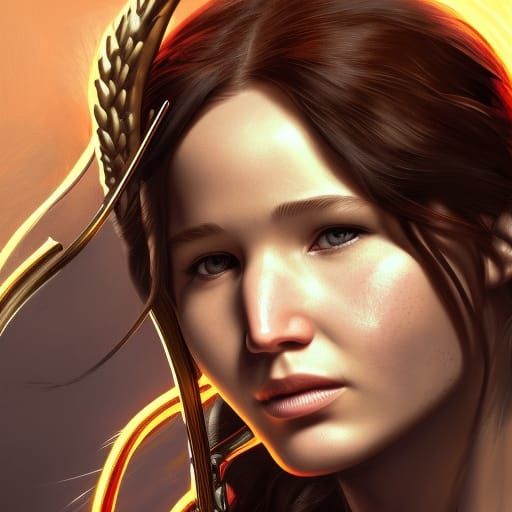 Katniss Everdeen Portrait in Art Nouveau Style